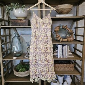 Revolve NBD Donna Dress Sunshine Nude Lace Cocktail Dress M